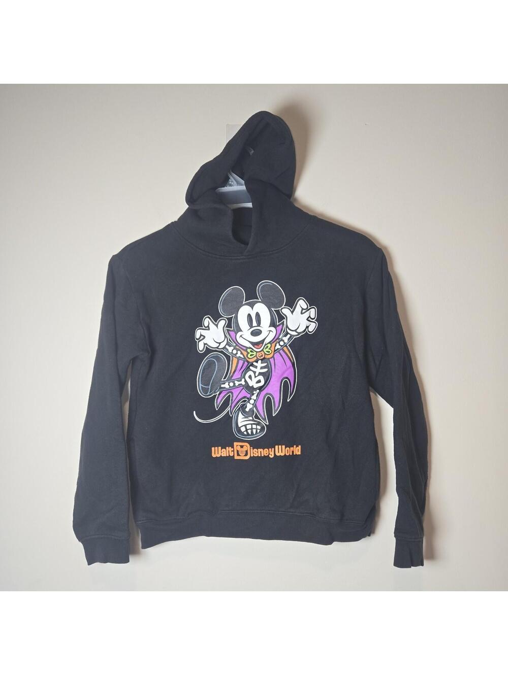 Disney Parks Halloween Mickey Vampire Front Back Sweatshirt Hoodie Youth sz 13
